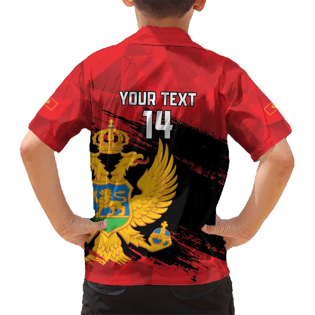 Custom Montenegro Football Family Matching Short Sleeve Bodycon Dress and Hawaiian Shirt Hrabri Sokoli Grunge Style