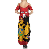 Custom Montenegro Football Family Matching Summer Maxi Dress and Hawaiian Shirt Hrabri Sokoli Grunge Style