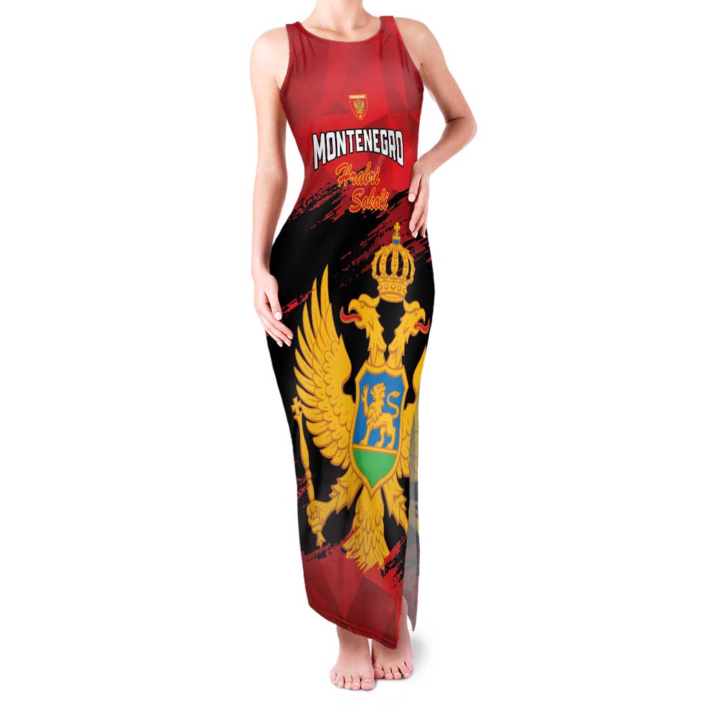 Custom Montenegro Football Family Matching Tank Maxi Dress and Hawaiian Shirt Hrabri Sokoli Grunge Style