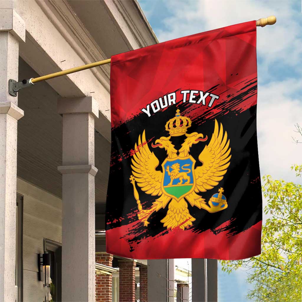 Custom Montenegro Football Garden Flag Hrabri Sokoli Grunge Style