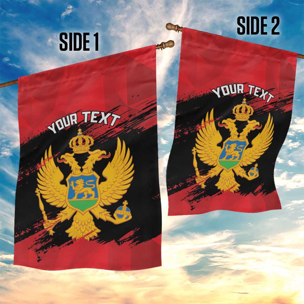 Custom Montenegro Football Garden Flag Hrabri Sokoli Grunge Style