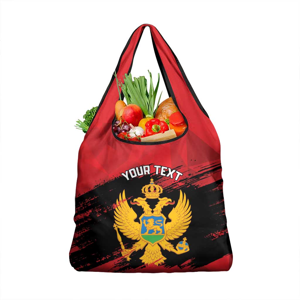 Custom Montenegro Football Grocery Bag Hrabri Sokoli Grunge Style