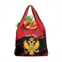 Custom Montenegro Football Grocery Bag Hrabri Sokoli Grunge Style