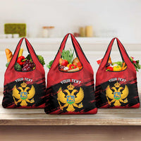 Custom Montenegro Football Grocery Bag Hrabri Sokoli Grunge Style