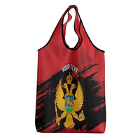 Custom Montenegro Football Grocery Bag Hrabri Sokoli Grunge Style