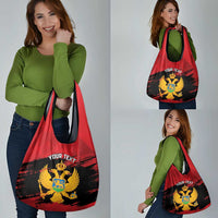 Custom Montenegro Football Grocery Bag Hrabri Sokoli Grunge Style