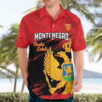 Custom Montenegro Football Hawaiian Shirt Hrabri Sokoli Grunge Style