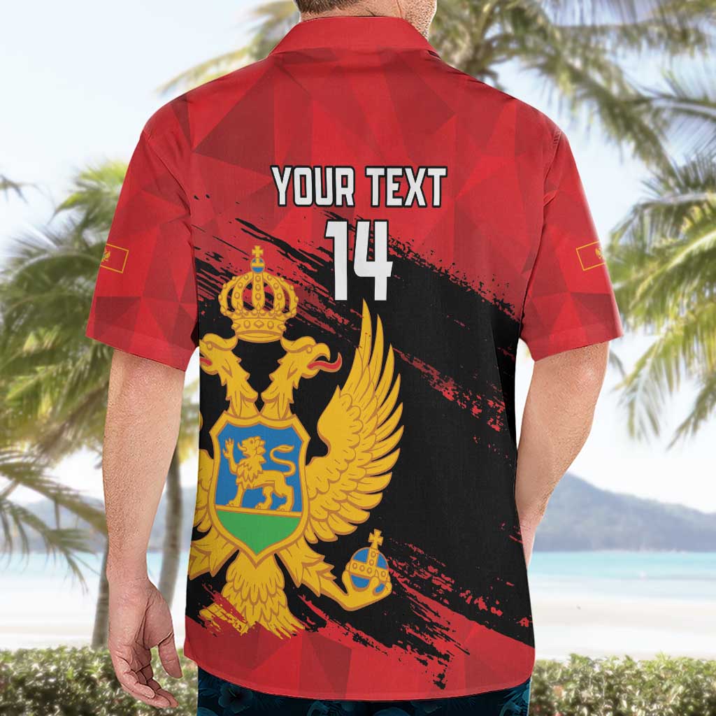 Custom Montenegro Football Hawaiian Shirt Hrabri Sokoli Grunge Style