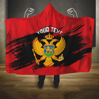 Custom Montenegro Football Hooded Blanket Hrabri Sokoli Grunge Style