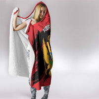 Custom Montenegro Football Hooded Blanket Hrabri Sokoli Grunge Style