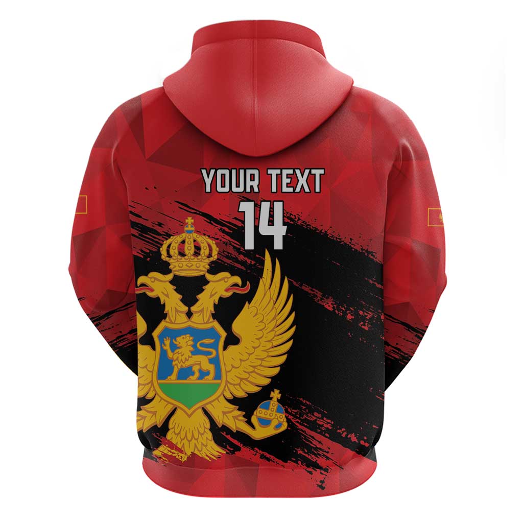 Custom Montenegro Football Hoodie Hrabri Sokoli Grunge Style
