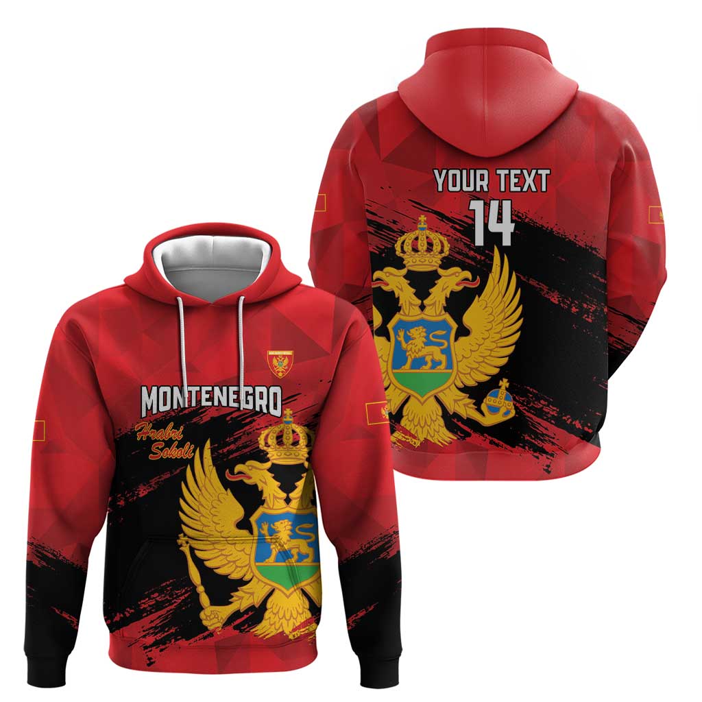 Custom Montenegro Football Hoodie Hrabri Sokoli Grunge Style
