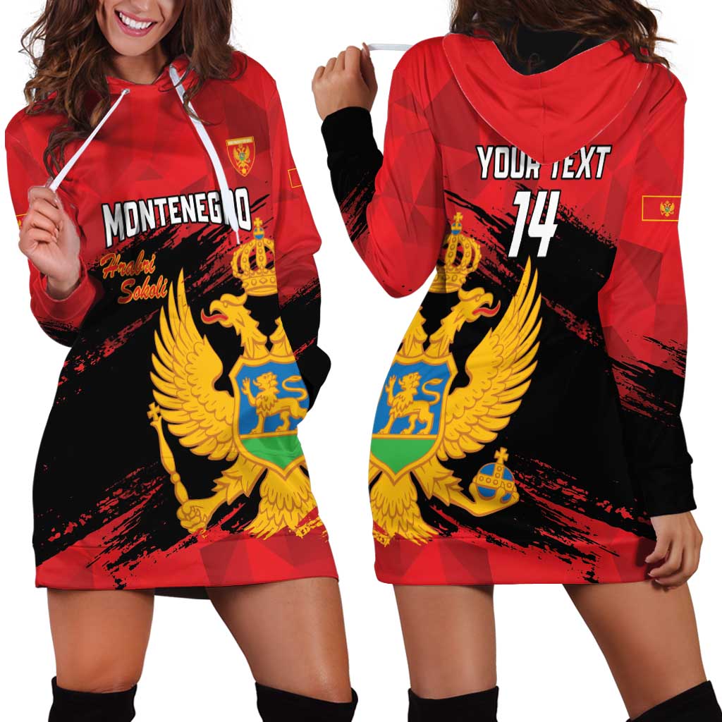 Custom Montenegro Football Hoodie Dress Hrabri Sokoli Grunge Style