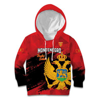 Custom Montenegro Football Kid Hoodie Hrabri Sokoli Grunge Style