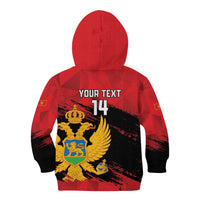 Custom Montenegro Football Kid Hoodie Hrabri Sokoli Grunge Style