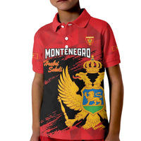Custom Montenegro Football Kid Polo Shirt Hrabri Sokoli Grunge Style