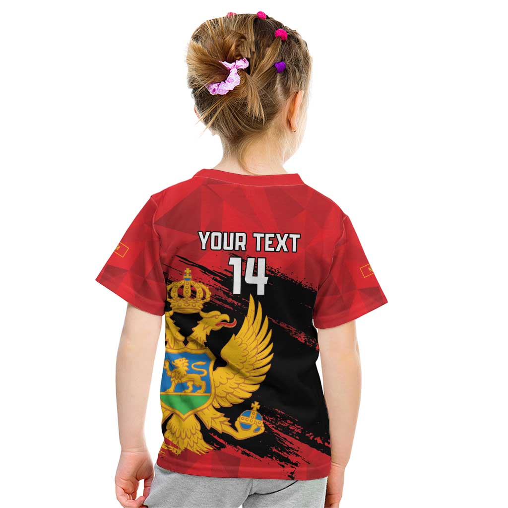 Custom Montenegro Football Kid T Shirt Hrabri Sokoli Grunge Style