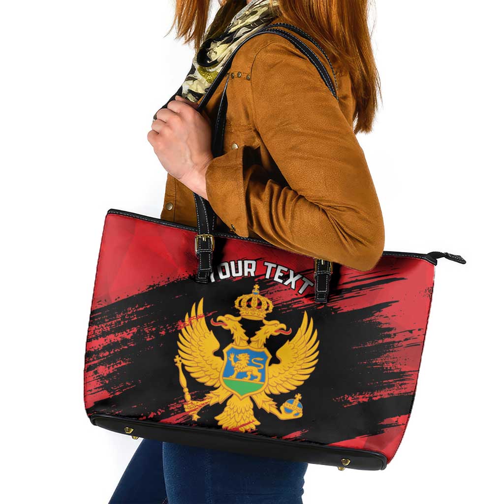 Custom Montenegro Football Leather Tote Bag Hrabri Sokoli Grunge Style