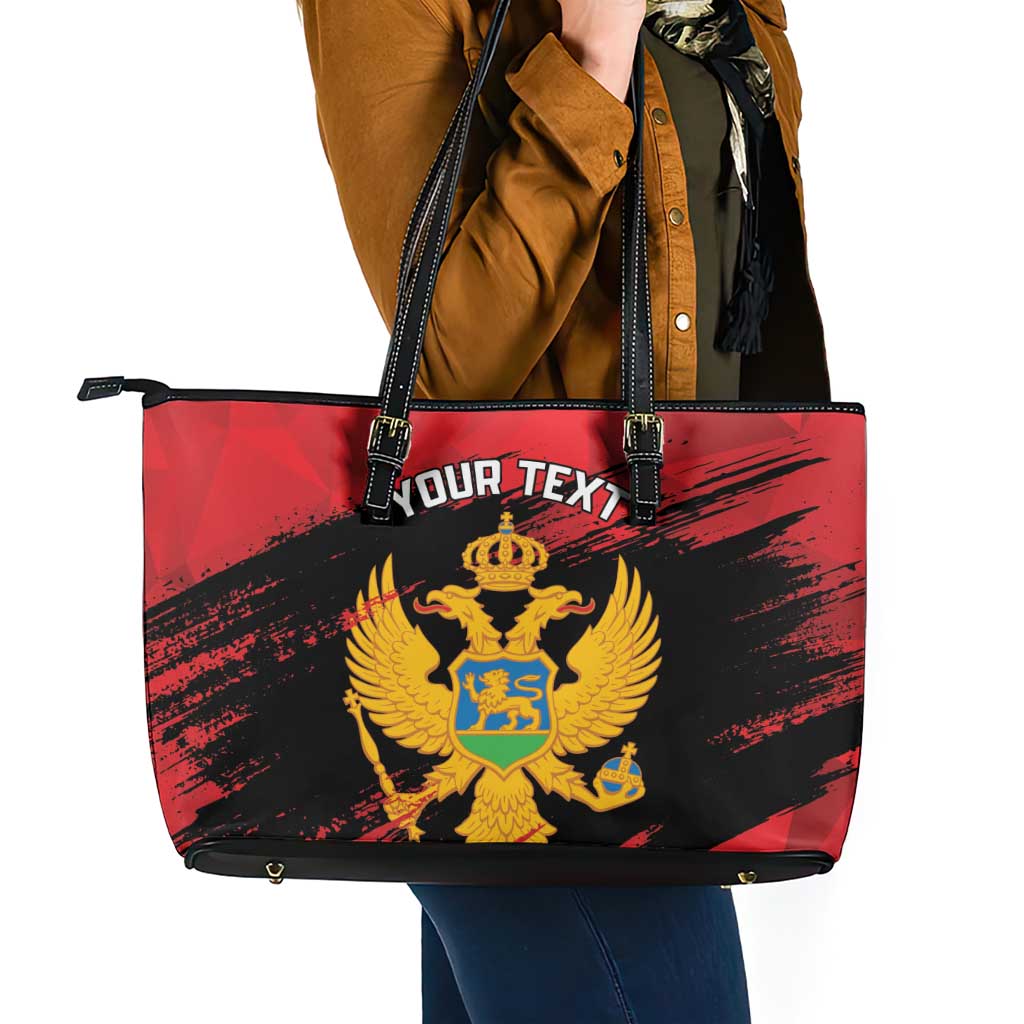 Custom Montenegro Football Leather Tote Bag Hrabri Sokoli Grunge Style