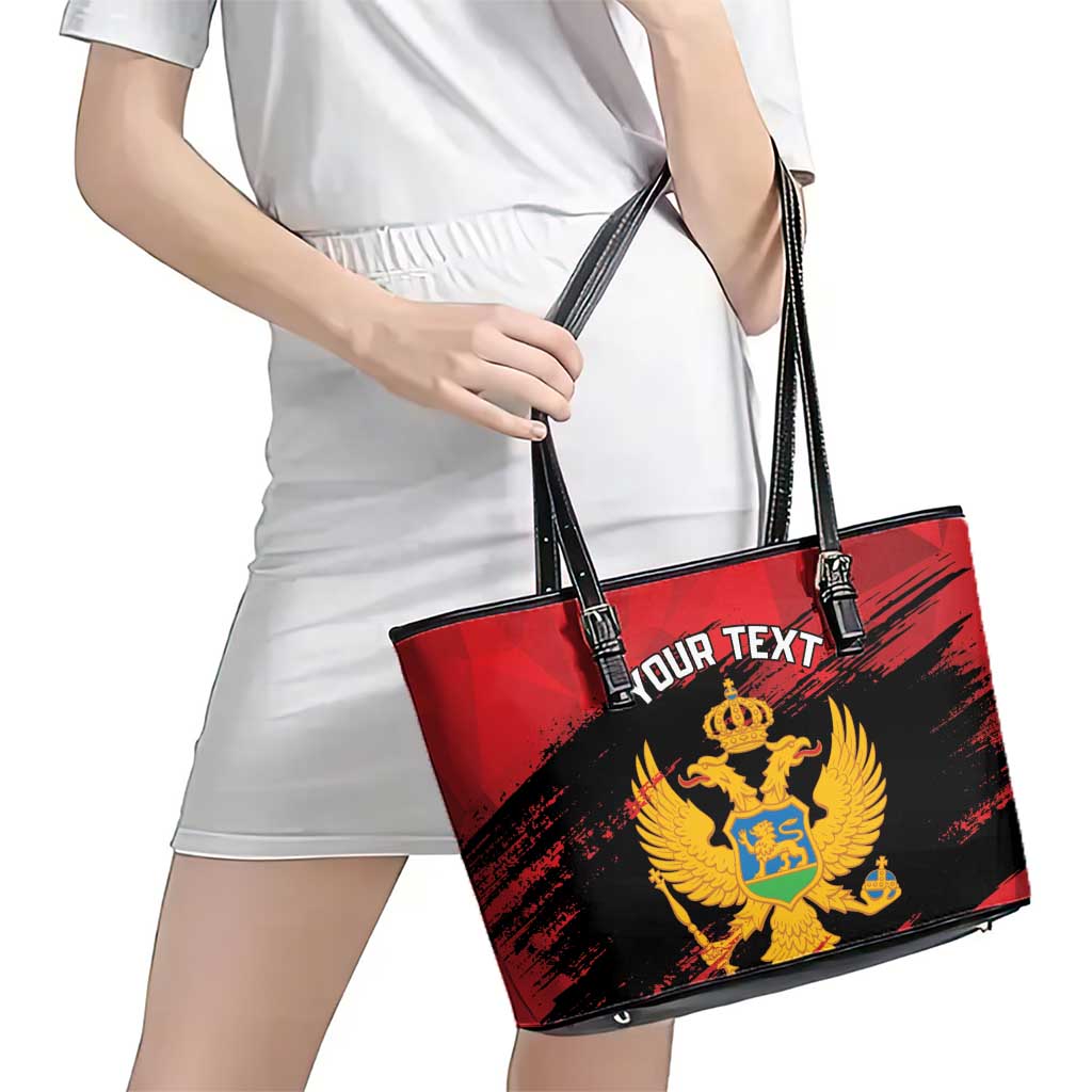 Custom Montenegro Football Leather Tote Bag Hrabri Sokoli Grunge Style