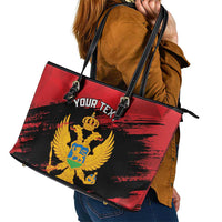 Custom Montenegro Football Leather Tote Bag Hrabri Sokoli Grunge Style