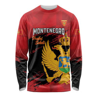 Custom Montenegro Football Long Sleeve Shirt Hrabri Sokoli Grunge Style