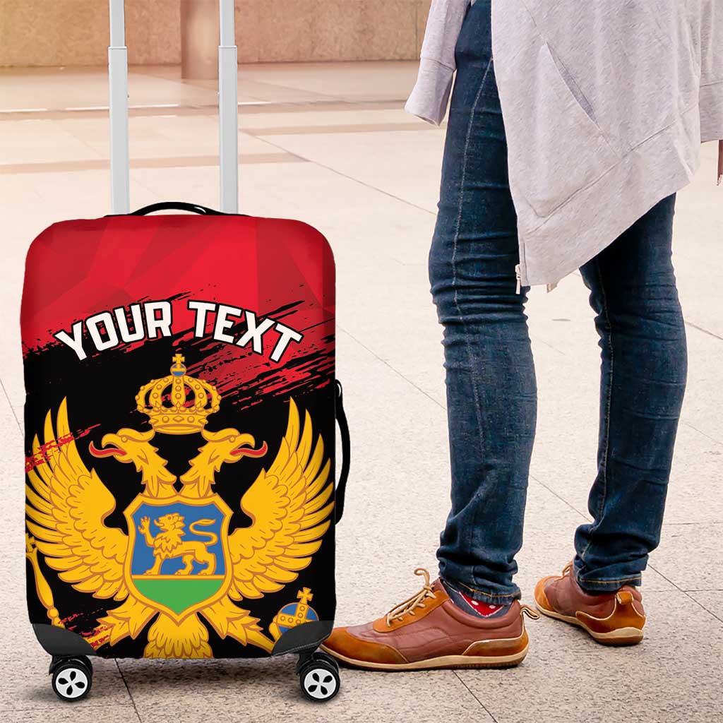 Custom Montenegro Football Luggage Cover Hrabri Sokoli Grunge Style