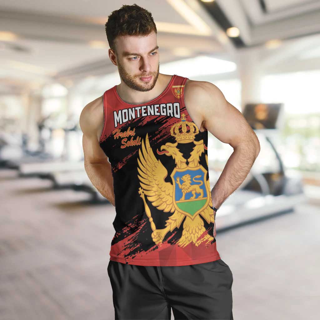 Custom Montenegro Football Men Tank Top Hrabri Sokoli Grunge Style