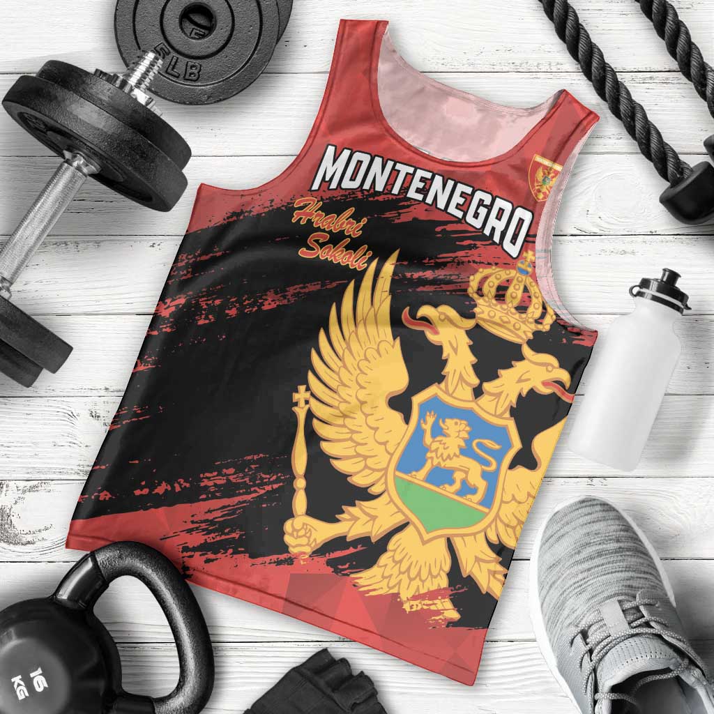 Custom Montenegro Football Men Tank Top Hrabri Sokoli Grunge Style