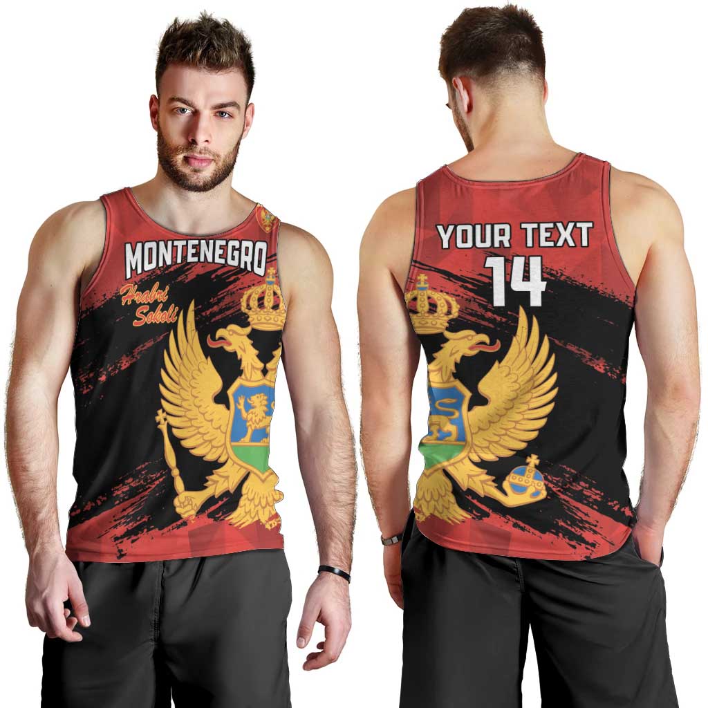 Custom Montenegro Football Men Tank Top Hrabri Sokoli Grunge Style