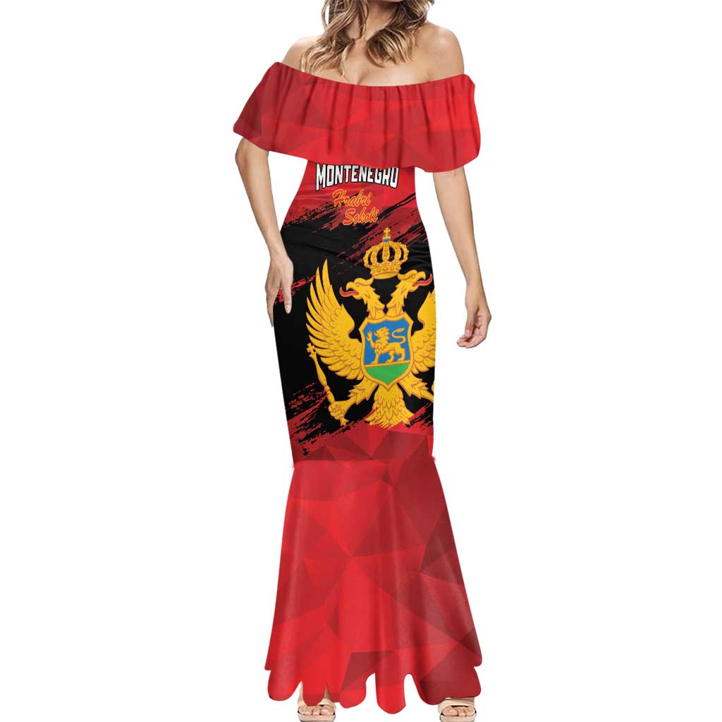 Custom Montenegro Football Mermaid Dress Hrabri Sokoli Grunge Style
