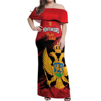 Custom Montenegro Football Off Shoulder Maxi Dress Hrabri Sokoli Grunge Style