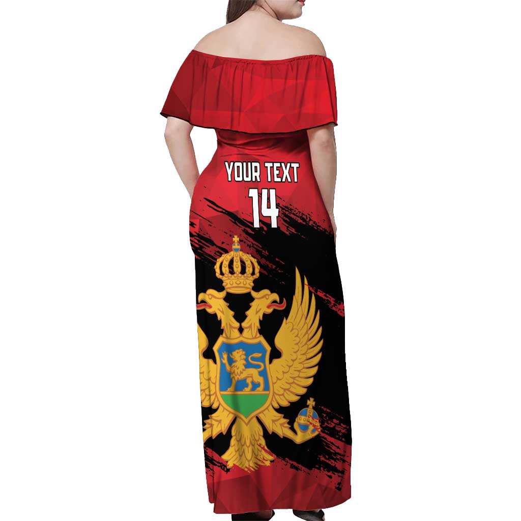 Custom Montenegro Football Off Shoulder Maxi Dress Hrabri Sokoli Grunge Style