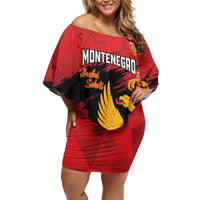 Custom Montenegro Football Off Shoulder Short Dress Hrabri Sokoli Grunge Style