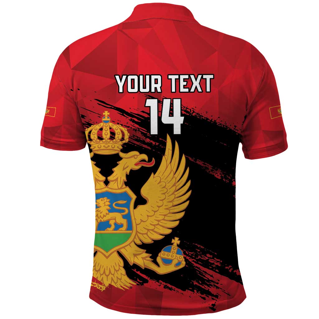 Custom Montenegro Football Polo Shirt Hrabri Sokoli Grunge Style