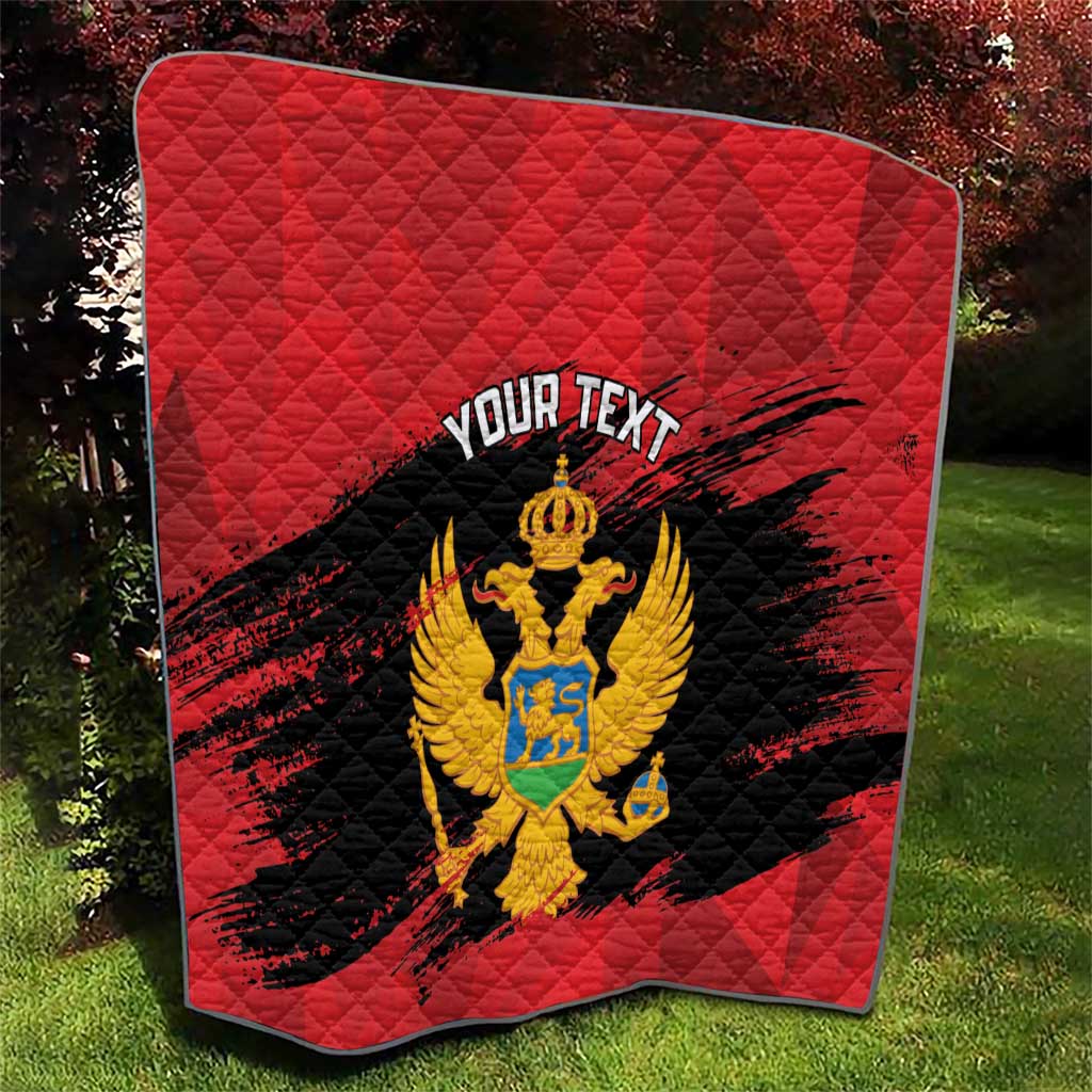 Custom Montenegro Football Quilt Hrabri Sokoli Grunge Style