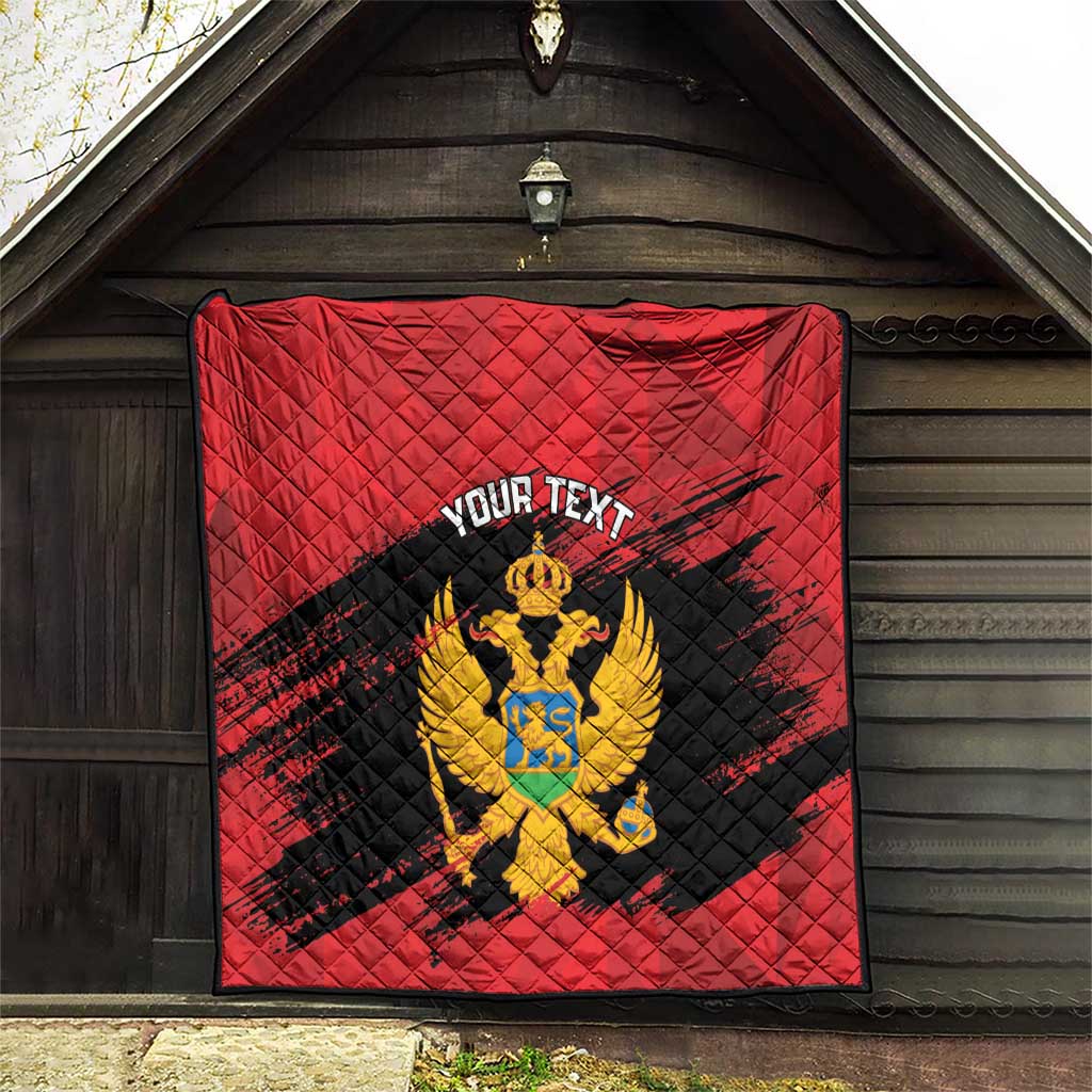 Custom Montenegro Football Quilt Hrabri Sokoli Grunge Style