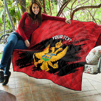 Custom Montenegro Football Quilt Hrabri Sokoli Grunge Style