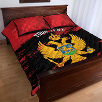 Custom Montenegro Football Quilt Bed Set Hrabri Sokoli Grunge Style