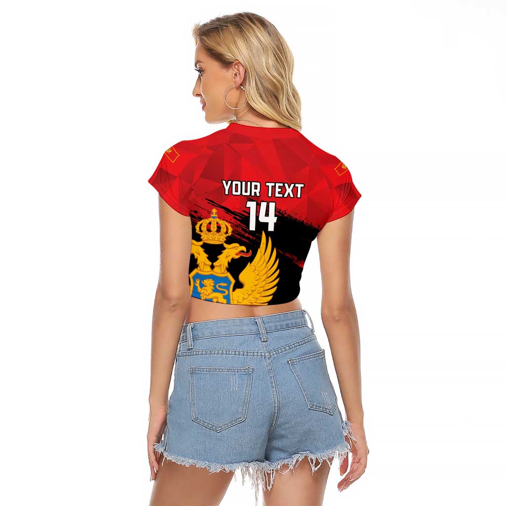 Custom Montenegro Football Raglan Cropped T Shirt Hrabri Sokoli Grunge Style