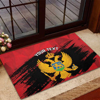 Custom Montenegro Football Rubber Doormat Hrabri Sokoli Grunge Style