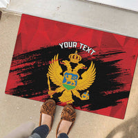 Custom Montenegro Football Rubber Doormat Hrabri Sokoli Grunge Style