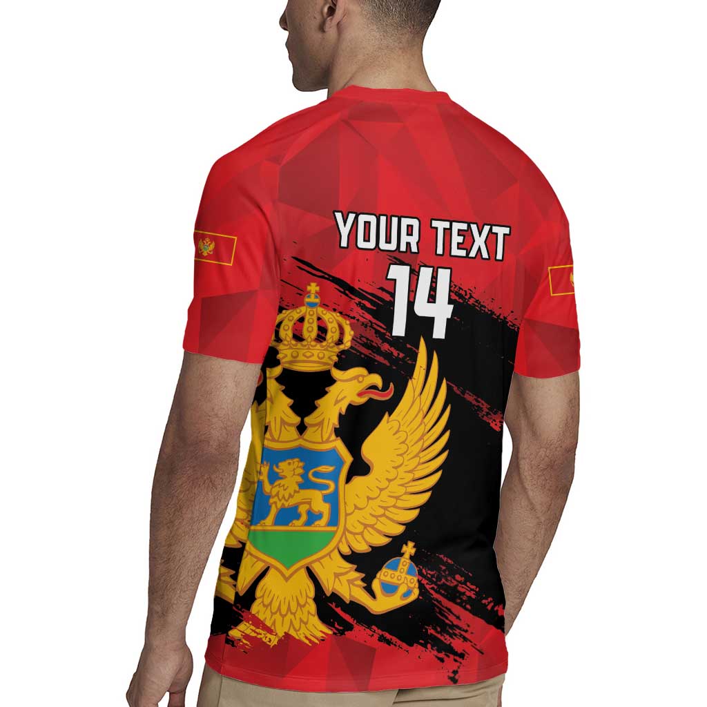 Custom Montenegro Football Rugby Jersey Hrabri Sokoli Grunge Style