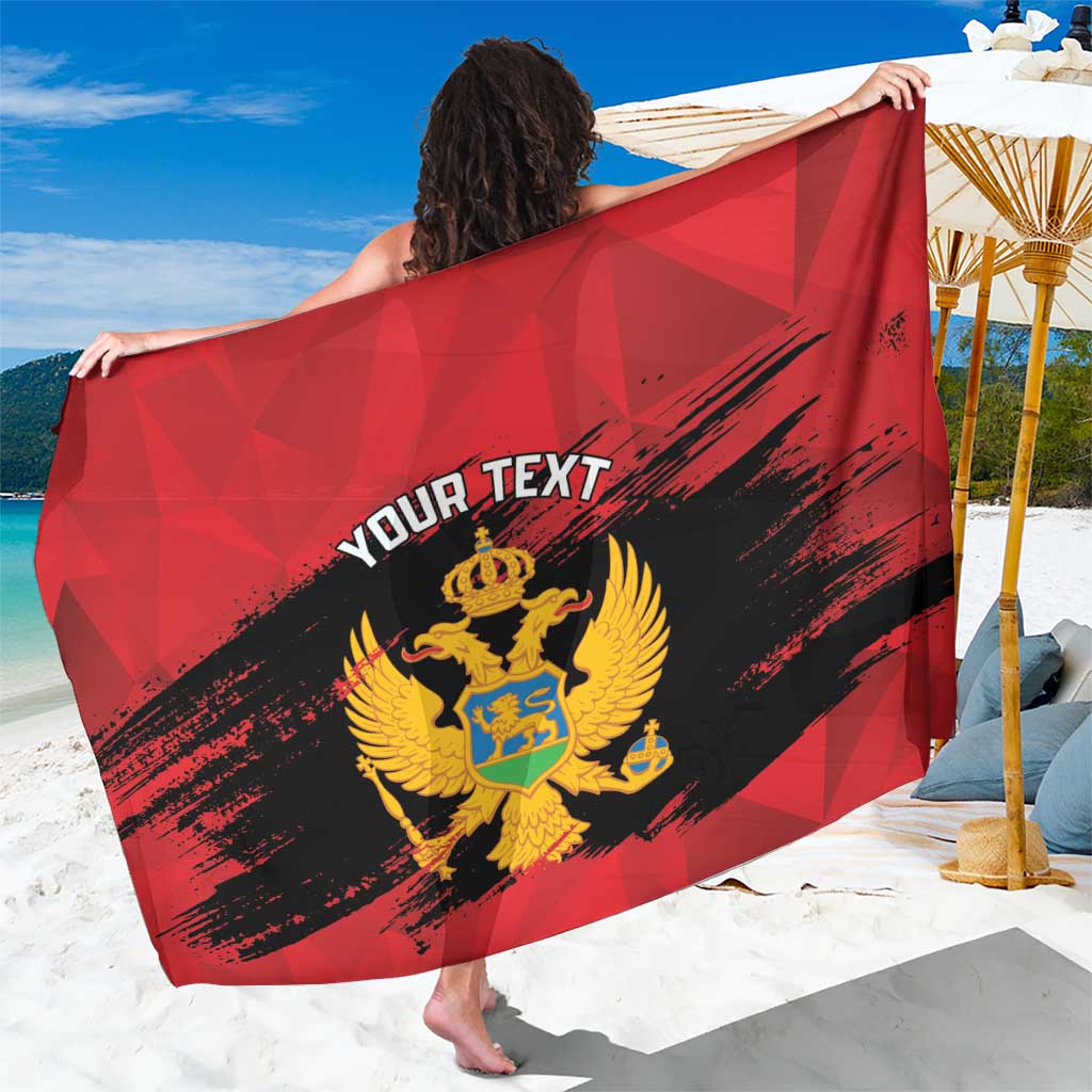 Custom Montenegro Football Sarong Hrabri Sokoli Grunge Style