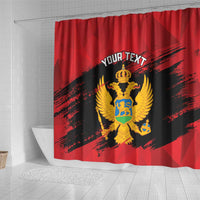 Custom Montenegro Football Shower Curtain Hrabri Sokoli Grunge Style