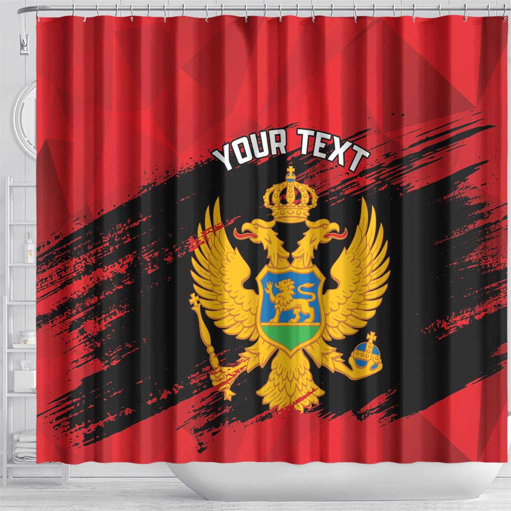 Custom Montenegro Football Shower Curtain Hrabri Sokoli Grunge Style