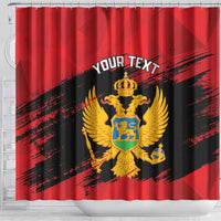 Custom Montenegro Football Shower Curtain Hrabri Sokoli Grunge Style