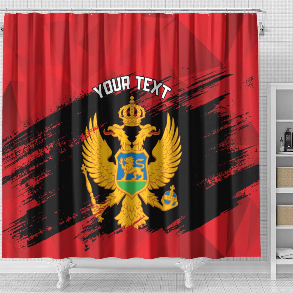 Custom Montenegro Football Shower Curtain Hrabri Sokoli Grunge Style