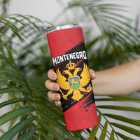 Custom Montenegro Football Skinny Tumbler Hrabri Sokoli Grunge Style
