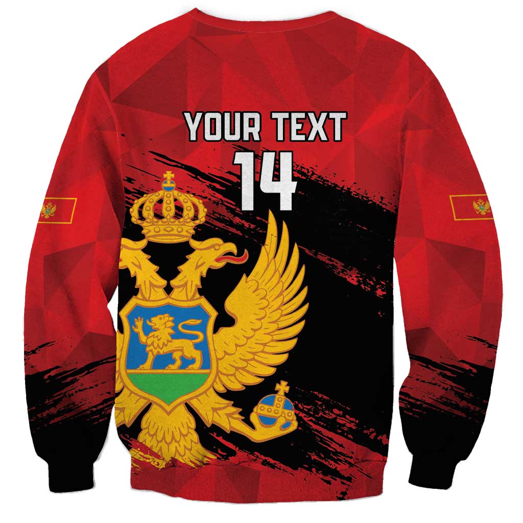 Custom Montenegro Football Sweatshirt Hrabri Sokoli Grunge Style